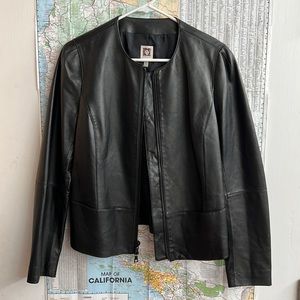 Anne Kline vintage leather crop jacket womens size 8